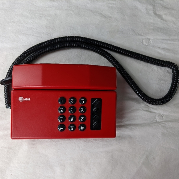 AT&T Exeter Vintage 1990's corded landline telephone desktop table red - Picture 2 of 16